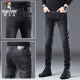 Jeans de pájaros carpinteros para los hombres delgados de verano de los hombres Pantalones de hombres de moda y versátiles para hombres 1048 Negro 33