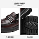 Aocon zapatos para hombres oficiales, nuevos zapatos de cuero casual de patrón de piedra de otoño, mocasines de comodidad de los caballos del mismo estilo, marrón 6241614069 39