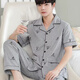 Pretty Ya (Qiaoliya) Pure Cotton Herren-Sommerpyjamas kurzärmeliger Anzug Dünne Sommerhosen Männer mittleren und älteren Frühlings- und Herbststilen Home 698 3xl (Empfohlen 180-200 Jin [Jin gleich 0,5 kg]))