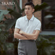 
SKARO [including mulberry silk, machine washable] Business POLO shirt for men's lapel casual short-sleeved T-shirt summer white SKP672 M (=shirt size 40)