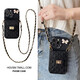 Star Shimei für iPhone16Promax Mobiltelefon Hülle Apple 15Plus Card Bag iPhone14Pro-Straße 13 Crossbody Lanyard 12 Full-Paket Anti-Fall 11 Fashion Cute Protective Cover iPhone16promax [schwarz] Kleine Kartasche im Duftstil/Slant Seil