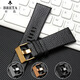 Pataca adapté aux accessoires de surveillance de la police pl.14698 13806 STRAPE DE THIDE DE COWS DE CALLE 24 26 28 30 mm Black + Silver Pin Boucle 26 mm