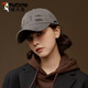 Woodpecker ripped baseball hat for men and women, twill cotton baseball cap showing small face, larger widened brim, soft top sun hat, gray, single size, adjustable hat circumference (head circumference 55-60cm)