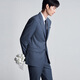 Angel Bird Men's Suit (Top) Wool Straight Single Slit Fragrance Suit KEBB246030U Blue 52B