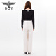 Junge London Männer und Frauen gleiche Stilhosen dunkel gedruckte Buchstaben Jacquard bequem und vielseitig mit breitem Bein N15051 Off-White s
