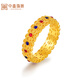Zhongxin Jewelry Linchanhe Hualitan ancient gold ring women's enamel lace gold ring pure gold 999 gift for girlfriend jewelry gold weight 4.42 grams (13 circle number)