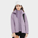 Simboo jacket for men, thickened three-in-one windproof and warm coat plus velvet removable mountaineering and skiing outdoor clothes 12805 purple-women XL
