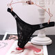 Erotic lingerie men's thong sexy transparent solid color see-through seamless detachable temptation black one size