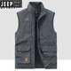 
JEEP SPIRIT Jeep Outdoor Workwear Fishing Vest Men's Spring and Autumn New Multi-Pocket Photography Casual Loose All-match Jacket Khaki (677 Spring and Autumn Style) XL Recommended 135-150Jin [Jin equals 0.5 kg]