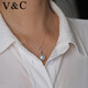 V&C 18K diamond Australian white pendant simple model 11-12MM cold light flawless Australian seawater white pearl necklace 18K+ diamond (excluding chain) 11-12MM