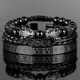 
Pangdonglai quality double-headed leopard bracelet copper micro-set zircon black agate bracelet woven men's stainless steel Roman bracelet stack ZJ12805