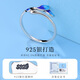 Old silversmith s925 silver enamel silver ring burnt blue leaf ring girls silver Chinese style bestie sister index finger ring for girlfriend