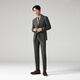 VICUTU suit men's autumn business casual commuting fashion versatile suit fit gray black top 180/100B