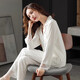 Modal Pyjamas für Frauen im Frühjahr und Herbst Modal Baumwolle Langschläfe Sommer-Dünnstil Plus-Size-Strickjacke Baumwollseide Zwei-teilige Heimkleidung M6624 SHA Xing M Code (Empfohlen 80-100 Jin [Jin gleich 0,5 kg]))