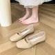 
Yupinjia Mary Zhen single shoes women's skirt small leather shoes one-foot Doudou women's shoes 2025 new flat grandma shoes apricot color 37