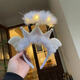 Jieyi Angel Crown Hairband Luminous Toys Halo Kindergarten Gifts Performance Props Children's Girlfriend Birthday Hair Accessories Crown Angel Wings Hairband Warm Lamp 11cm