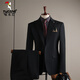 Woodpecker (TUCANO) suit men's suit slim Korean style professional suit suit men's business formal sense groom's wedding clothing dark gray (suit + trousers) XL/52