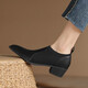 HerSin Baili Talon épais chaussures simples pour le cuir féminin pointu à talon épais talon de la bouche profonde Toe à orteil de mouton automne et hiver nouveau style et bottes nues set de grande taille chaussures noir 38