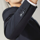 Sept marque [Woolmark] Suit en laine pour hommes printemps et d'été Nouvelles affaires Forme Formal Wear Chinois Stand-Up Cold Western Veste Western 7145 Black 54 (190)