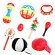 Omer 0-1 year old newborn baby toy hand rattle baby rattle grasping and chasing red ball toddler 0-3 months luxury model full training 11-piece set