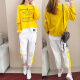 Yanko casual sweatshirt suit for women, sports trendy brand, foreign-style women's spring top, fashionable temperament, 2021 spring and autumn shuffle dance clothing suit, Internet celebrity loose two-piece set YK-YX721M