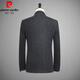 Pierre Cardin Chinese tunic suit for young men Chinese stand collar suit men's Chinese style Tang suit Chinese woolen jacket men's knitted 6622-dark gray-single top 2XL 185-suitable for 145-155Jin Jin equals 0.5 kg