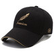 Kaooseen hats for men and women, new peaked caps for all seasons, Korean version, trendy outdoor casual fashion, feather embroidery, versatile baseball cap, feather style black