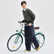 Giordano sweater men's autumn and winter new combed pure cotton color-blocking round neck pullover knitted sweater men 01054781 53 wreath green L