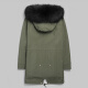 Noletia's new fur all-in-one mid-length fur coat leather coat men's raccoon coat Maoist overcoat winter men's military green 175XL