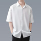 Fox.g Herren kurzärmeliges weißes Hemd Sommer-Hemd-Hemd-Eis Seiden-Eisen-Business-Business-Kleidung Top Sommerkleidung Herren weißer Fünf-Viertel-Eile-Eis Silk-Seide 3xL [vorgeschlagen 150-170jin [Jin gleich 0,5 kg]]]