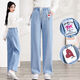 Fanglu meets wide-leg jeans for girls in junior high school students long trousers in spring and summer high school children and young girls loose high waist straight pants 9855 light blue one size XL 96-105Jin [Jin equals 0.5 kg] wear