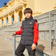 KELME children's sports cotton vest for boys and girls in autumn and winter new thickened and warm football youth training vest jacket black 150