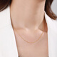 Zokai K gold necklace 18K gold plain gold chain K gold with chain versatile X00587 yellow 18K gold