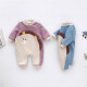 Male baby one-piece clothes, winter outing clothes, baby autumn and winter suit, outer wear, winter outing clothes, plus velvet purple 66CM