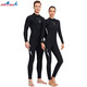 Wetsuit for women one-piece men's 3mm thickened cold-proof and warm professional deep diving sunscreen long-sleeved trousers suit full-body zipper jellyfish swimsuit wet neoprene frogman freestyle equipment men's black L