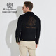 Raidy Boer/Ridy Boer [lana de doble cara] Chaqueta de solapa de motocicleta para hombres 3024-70 Negro 180/52/XL