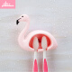 Yuhuaze creative fresh flamingo toothbrush holder suction cup cute multifunctional toothbrush holder suction wall toothbrush rack pink
