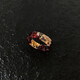 Colorful ink ring couple Internet celebrity ins2022 new resin gold foil original personality niche ring blue gold