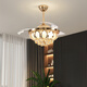 LUNXIYA Crystal Invisible Ceiling Fan Light Living Room Fan Light Dining Fan Light Bedroom Modern Simple Chandelier Zhongshan Lighting YX-825-Gold-diameter 108CM+Three Colors+Remote Control
