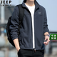 Jeep (Jeep) Strickjacke Pullover Herren Herbst und Winterjacke Neuer Fleece und Samt verdickte Sportpullover Stand Collar Herren Fleece Jacke regulärer Stil Dunkelblau 9902 L (120-140jin [Jin gleich 0,5 kg]))