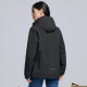Yalu plus velvet jacket for women, Korean version, small short windproof and thermal windbreaker ins casual single-layer mountaineering jacket 9930S Obsidian black-women [solid color] XL