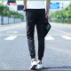 卡度顿裤子男夏季薄款韩版潮流休闲百搭运动休闲束脚哈伦修身小脚九分裤 黑色 M