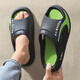 Weiji children's slippers for boys and girls for indoor and outdoor use 2023 new non-slip bathroom bathing parent-child slippers for boys 8933-black green 36/37 size (suitable for sizes 35-36)