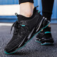 GUQIAN summer breathable men's shoes 2025 new shoes men's mesh shoes sports running casual and versatile black trendy shoes black and blue 42 (260mm)