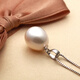 Chow Pak Fook Pearl Pendant Freshwater Pearl Pendant S925 Silver Inlaid with Drop Shape White