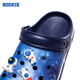 ROOKIE children's shoes for boys and girls, summer new children's beach toe-cap sandals, with 6 cartoon buckles, feather white/midnight blue 29 30, suitable for feet 18-18.5cm long