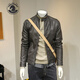 ANDSEEYOU Men's Spring and Autumn Retro Soft Leather Clothes Motorcycle Leather Jacket Leather Jacket Men's Casual Handsome Jacket Fashionable Men's Clothing Black Spring and Autumn Style M 100-110Jin Jin is equal to 0.5 kg