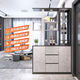 Henglesheng Eingangsschrank Schuhschrank integrierter Weinschrank Abteilung Wohnzimmer Eingang doppelseitig Foyer Schrank Wohnzimmer Weinschrank P01: [Marmor Weiß + Schwarz Eiche] 1050