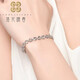 Falling Flowers and Crying Spring PT950 Fashion Hollow Flower Platinum Bracelet Women's Platinum Bracelet Adjustable Flower Bracelet