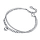 Pt.Charm Platinum Bracelet pt950 Elegant Heart Double Layer Women's Bracelet Jewelry Handmade Birthday Gift Platinum Bracelet for Girlfriend If it is not in stock, it can be customized. Take 5.65g as an example